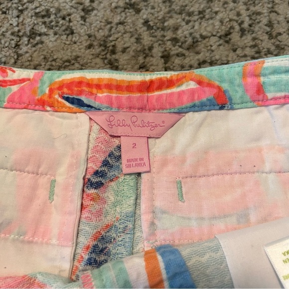 Lilly Pulitzer Addie Minty Fresh Resort SeaShell Print Shorts Size 2 - Picture 4 of 7